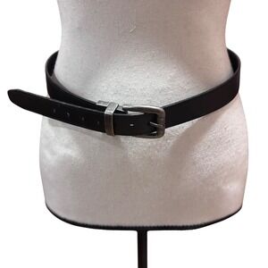 Levis Women's Leather Belt Brown-Black Gunmetal Silver Buckle 12LV0284 Sz. 30-32